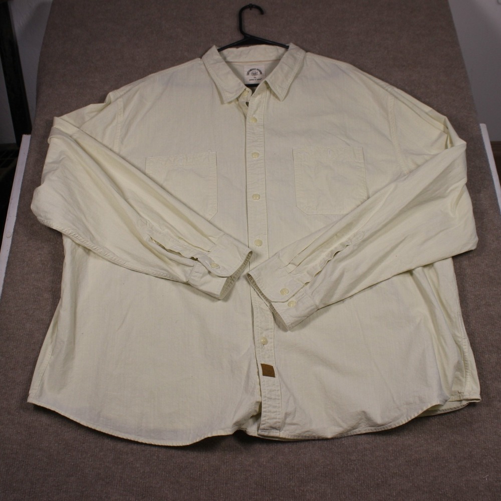 Dubinik Mens 4XL Long Sleeve Button Down Shirt Off White Utility Workwear Pkt
